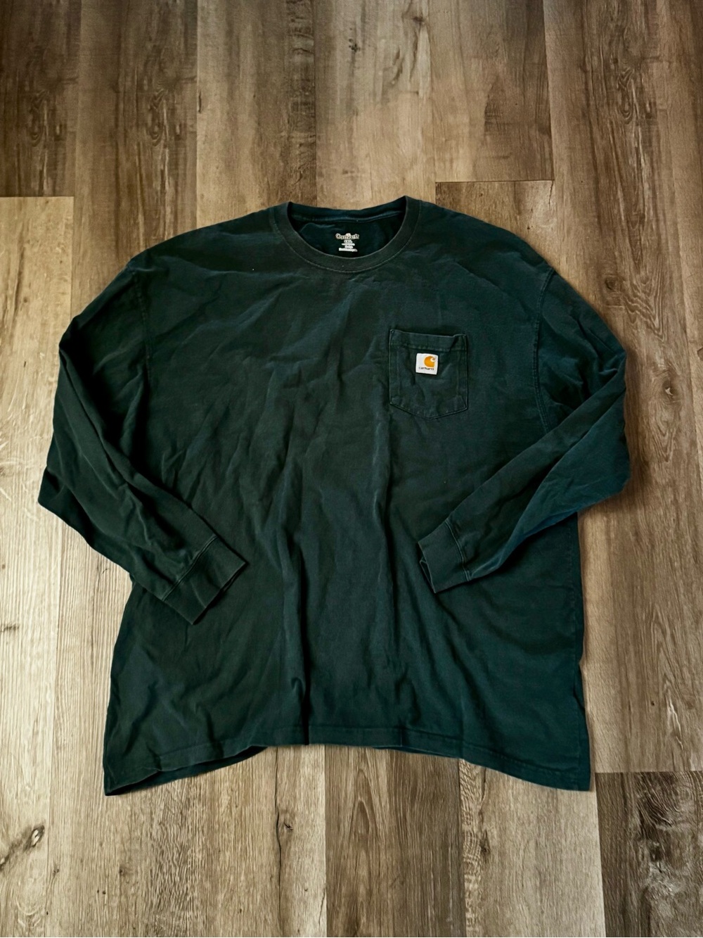 Carhartt Long-Sleeve Pocket Tee in Forest Green